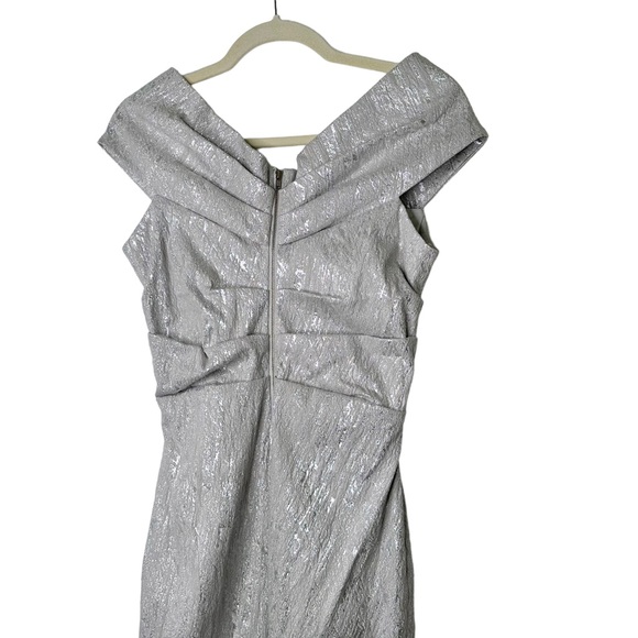 Rickie Freeman for Teri Jon Metallic Jacquard Evening Gown Wedding Prom Dress 10 - Picture 7 of 14